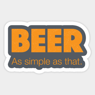 BEER as simple as that. Sticker